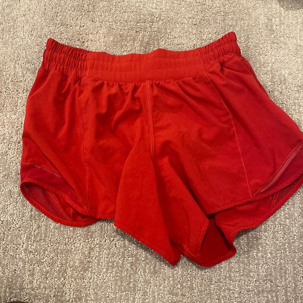 Lululemon red size 6 tall shorts